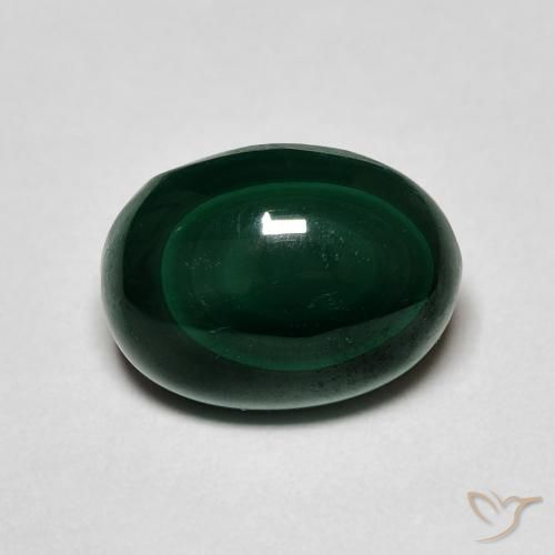 5.64 ct Green Malachite Stone, Natural Malachite in Oval Cabochon Shape for Sale