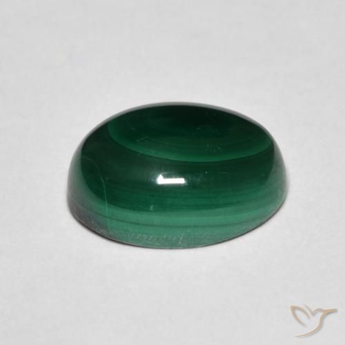 Malachite Gemstone in 11.6 x 8.5 mm Size for Sale, Malachite Stone in Dark Green Color