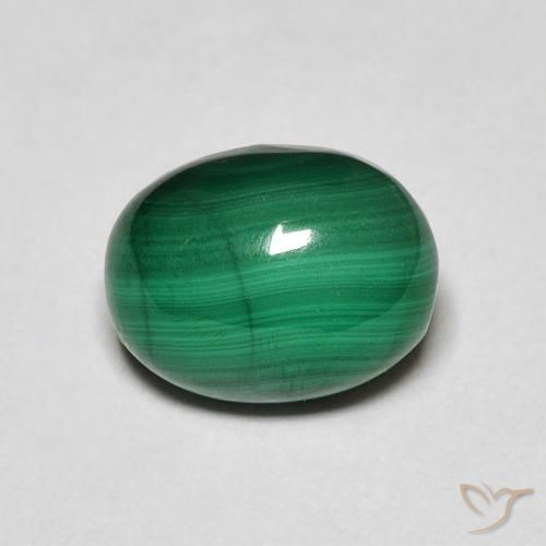 3.26ct Natural Medium Green Malachite, Oval, Opaque