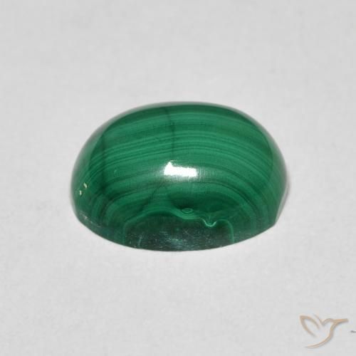 Malachite Gemstone in 9.5 x 7.1 mm Size for Sale, Malachite Stone in Medium Green Color