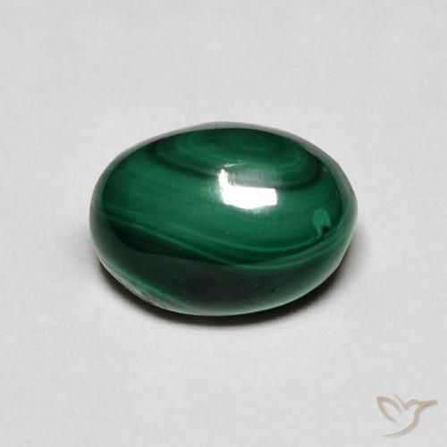 2.78 ct Green Malachite Stone, Natural Malachite in Oval Cabochon Shape for Sale