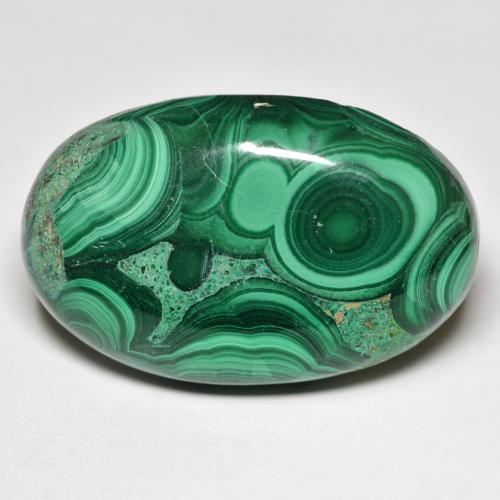 Malachite Ovale cabochon da 58,28 ct dal Congo, dimensione 32,3 x 20,6mm, purezza Opaque, pietra preziosa naturale non trattati, Malachite 1pc in colore Verde multicolore, durezza Mohs di 3,5 - 4, Photo A