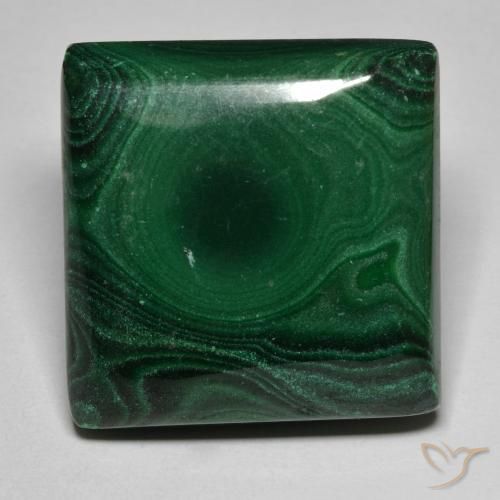 68.84 ct Square Malachite, 25 x 24.3 mm From Congo, Photo A