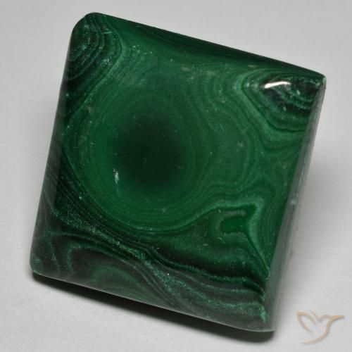 68.84 ct Green Malachite Stone, Natural Malachite in Square Cabochon Shape for Sale