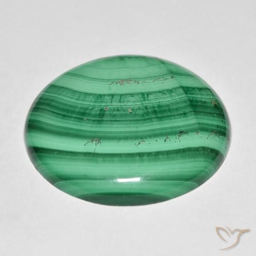 Malachite Gemstone in 25 mm Size for Sale, Malachite Stone in Medium Green Color