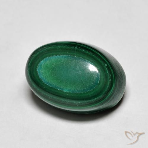 13.80ct Natural Green Malachite, Oval, Opaque