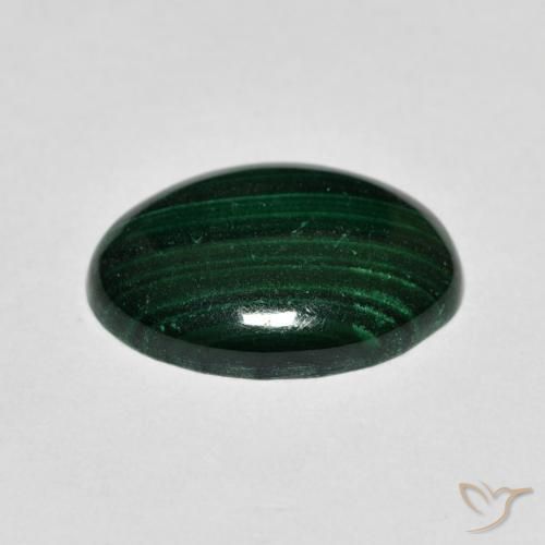 Malachite Gemstone in 14 x 10 mm (calibrated) Size for Sale, Malachite Stone in Dark Green Color