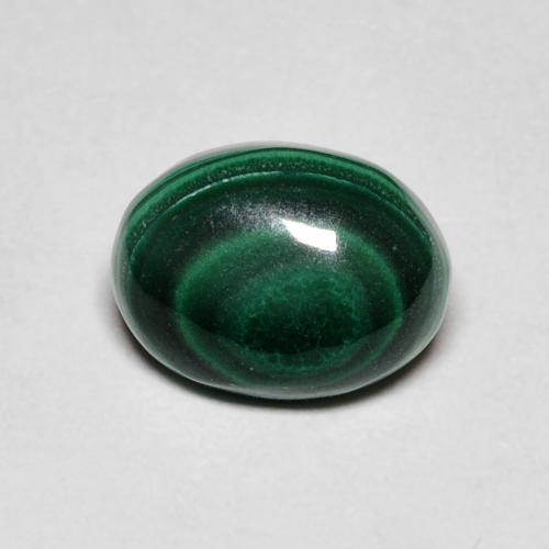 2.66ct Oval Cabochon Green Malachite from Congo, Dimension 9.1 x 6.9mm, Opaque Clarity, Natural untreated gemstone, 1pc Malachite in Multicolor Green Color, Mohs Hardness of 3.5 - 4, Photo A