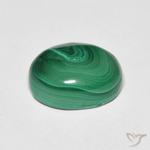 Malachite Gemstone in 11.6 x 8.9 mm Size for Sale, Malachite Stone in Medium Green Color