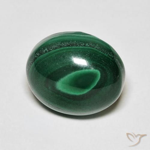 7.80 ct Green Malachite Stone, Natural Malachite in Oval Cabochon Shape for Sale