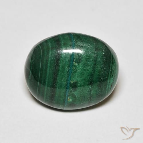 5.65ct Natural Medium Green Malachite, Oval, Opaque