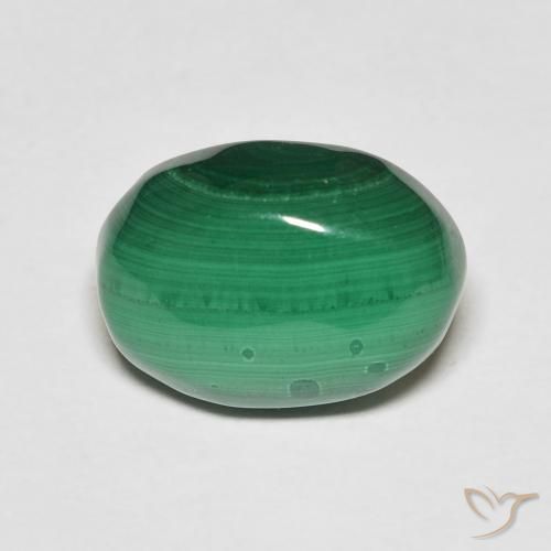 7,62ct Ovale cabochon verde Malachite dal Congo, Dimension 13,3 x 9,4mm, Natural non trattati Gemstone, Opaque Clarity, 1 piece Malachite in Verde multicolore Color, Mohs Hardness of 3,5 - 4, Photo A