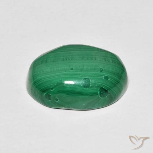 Malachite Gemstone in 13.3 x 9.4 mm Size for Sale, Malachite Stone in Green Color