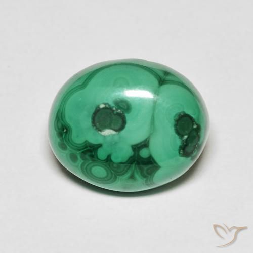 6.76 ct Oval Malachite, 12.1 x 9.9 mm From Congo, Photo A