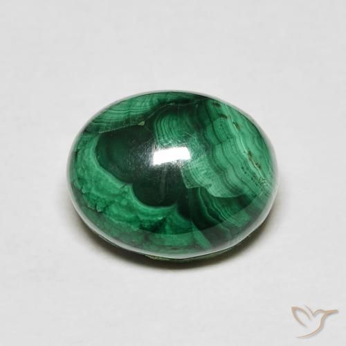 Malachite Vert oval cabochon 4,39 ct du Congo, dimension 10,1 x 8,2mm, pierre gemme naturelle Non traité, pureté Opaque , 1 pièce Malachite de couleur Vert foncé, dureté Mohs de 3.5 à 4, Photo A