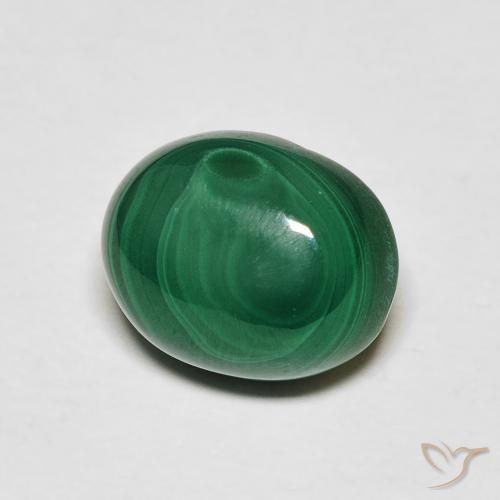 5.31 ct Oval Malachite, 10.2 x 8.2 mm From Congo, Photo A