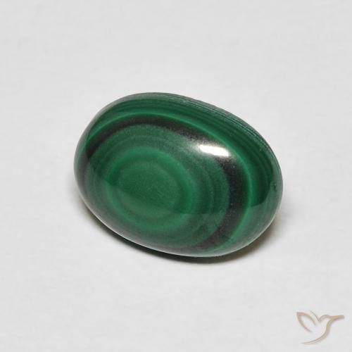 2.60 ct Green Malachite Stone, Natural Malachite in Oval Cabochon Shape for Sale