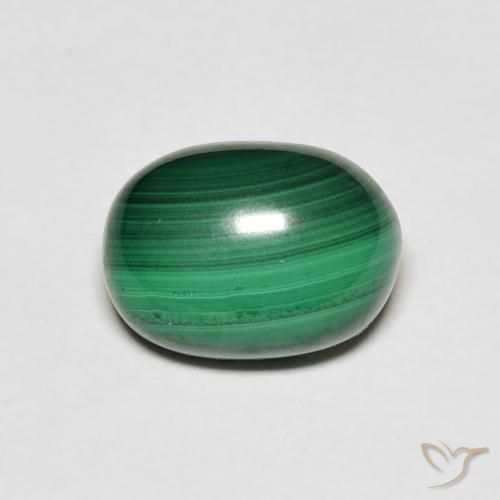 3.44ct Natural Dark Green Malachite, Oval, Opaque