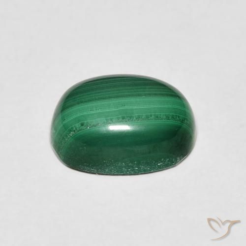 Malachite Gemstone in 9.5 x 6.9 mm Size for Sale, Malachite Stone in Dark Green Color