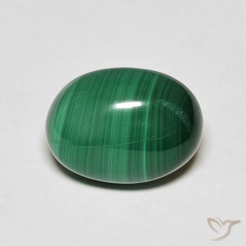 6.66 ct Oval Malachite, 12.5 x 9.4 mm From Congo, Photo A
