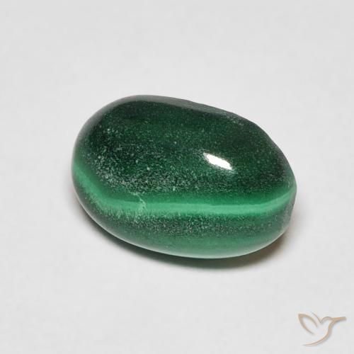 2.27 ct Green Malachite Stone, Natural Malachite in Oval Cabochon Shape for Sale