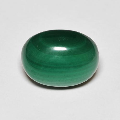 Malachite 12,1 x 9mm verde Ovale cabochon dal Congo, peso di 5,89 ct, gemma naturale non trattati in purezza Opaque, 1 pezzo Malachite - Colore: Verde medio, durezza Mohs di 3,5 - 4, Photo A