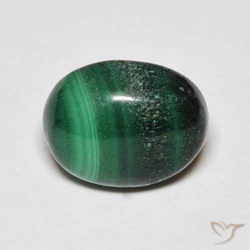 3.62ct Natural Green Malachite, Oval, Opaque