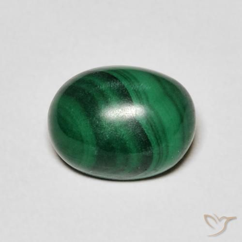 3.92ct Natural Medium Green Malachite, Oval, Opaque