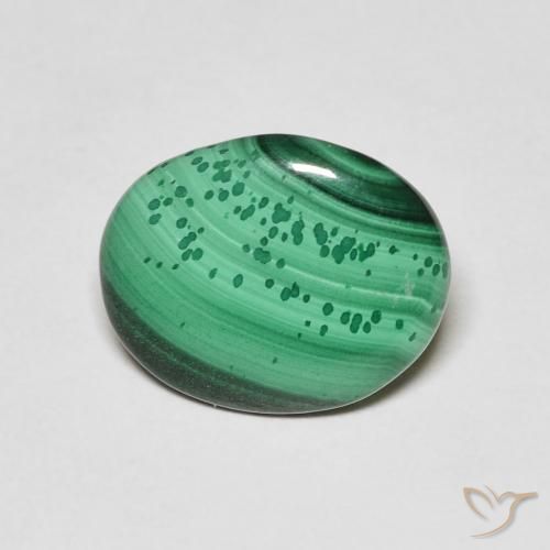 3.38 ct Oval Malachite, 12.1 x 9.9 mm From Congo, Photo A