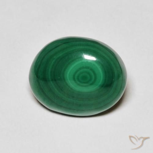 6.23 ct Oval Malachite, 12.1 x 9.9 mm From Congo, Photo A