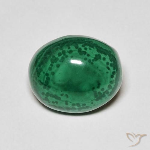 6.61ct Natural Medium Green Malachite, Oval, Opaque
