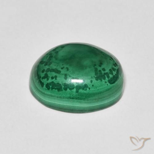 Malachite Gemstone in 10.7 x 9.7 mm Size for Sale, Malachite Stone in Medium Green Color
