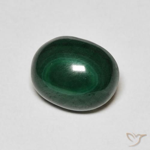 3.00 ct Green Malachite Stone, Natural Malachite in Oval Cabochon Shape for Sale