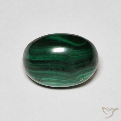 5.27ct Natural Dark Green Malachite, Oval, Opaque