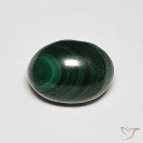 Malachite Ovale en damier des États-Unis 2,9 ct, dimension 9 x 6,7mm, pureté Opaque , pierre gemme naturelle Non traité, 1 pièce de malachite de couleur Vert foncé, dureté Mohs de 3.5 à 4, Photo A