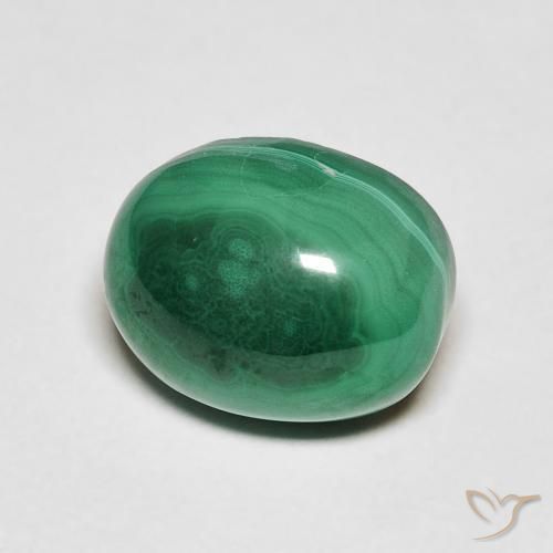 6.20 ct Green Malachite Stone, Natural Malachite in Oval Cabochon Shape for Sale