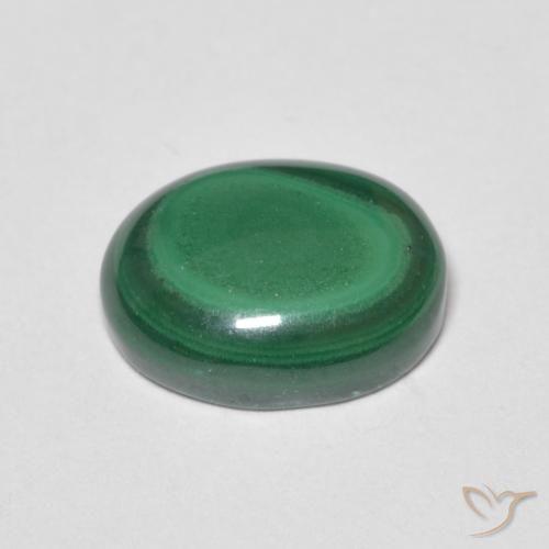 Malachite Gemstone in 9.6 x 7.7 mm Size for Sale, Malachite Stone in Medium Green Color