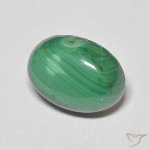 8.24 ct Green Malachite Stone, Natural Malachite in Oval Cabochon Shape for Sale