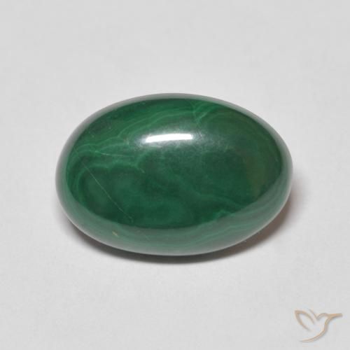 6.57ct Natural Medium Green Malachite, Oval, Opaque