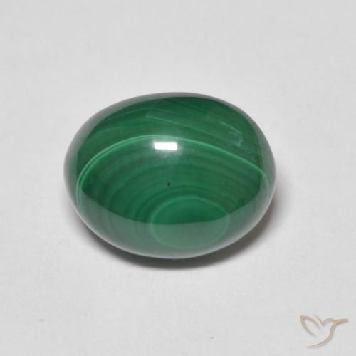 4.39 ct Oval Malachite, 10.5 x 8.3 mm From Congo, Photo A