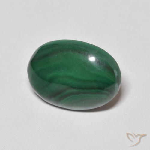 9.48 ct Green Malachite Stone, Natural Malachite in Oval Cabochon Shape for Sale