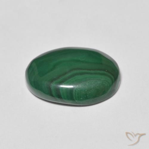 Malachite Gemstone in 15.6 x 11.4 mm Size for Sale, Malachite Stone in Medium Green Color