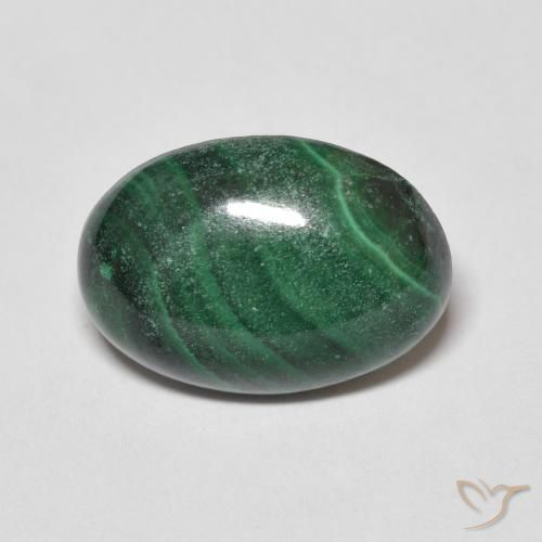 5.64ct Natural Medium Green Malachite, Oval, Opaque