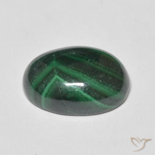 Malachite Gemstone in 14 x 10 mm (calibrated) Size for Sale, Malachite Stone in Pine Green Color