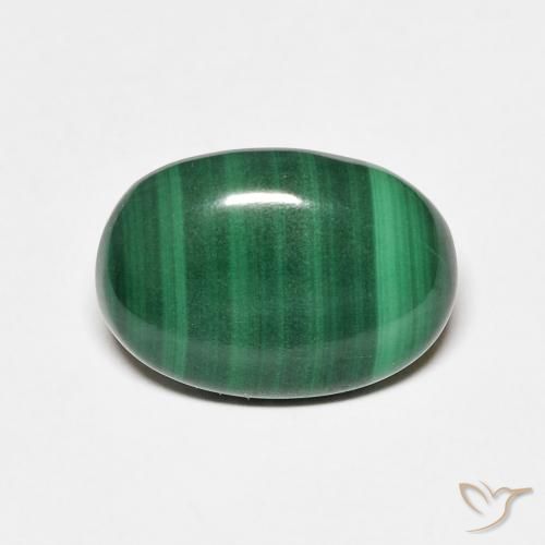 3.97 ct Oval Malachite, 12.3 x 8.7 mm From Congo, Photo A