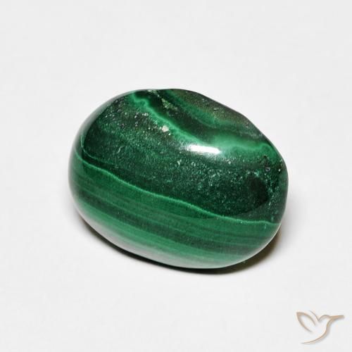 4.79 ct Green Malachite Stone, Natural Malachite in Oval Cabochon Shape for Sale