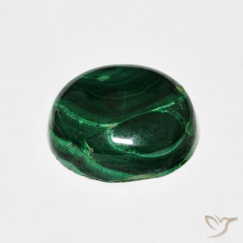 Malachite Gemstone in 12 x 10 mm (calibrated) Size for Sale, Malachite Stone in Dark Green Color
