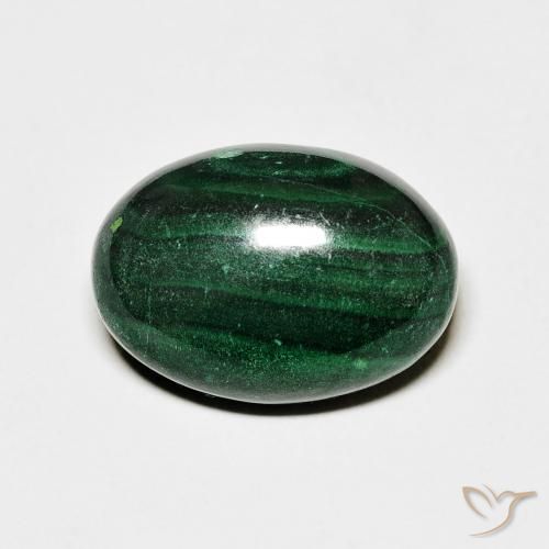 13,9 x 9,9mm Malachite verde Ovale cabochon dal Congo, peso di 8,01 ct, pietra preziosa naturale non trattati in purezza Opaque, Malachite 1pz - il colore è Verde multicolore, durezza Mohs di 3,5 - 4, Photo A