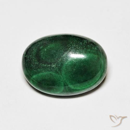 7.83 ct Oval Malachite, 13.8 x 10.1 mm From Congo, Photo A