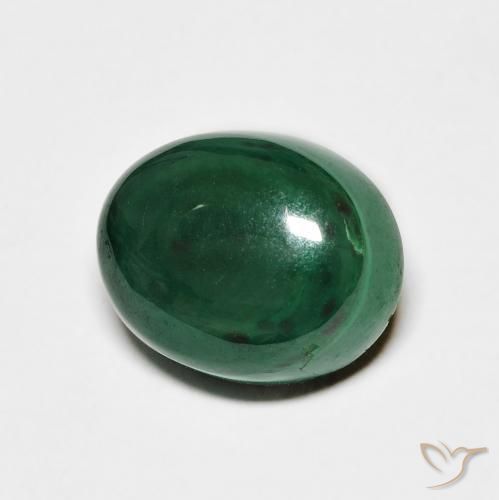 9.37 ct Green Malachite Stone, Natural Malachite in Oval Cabochon Shape for Sale